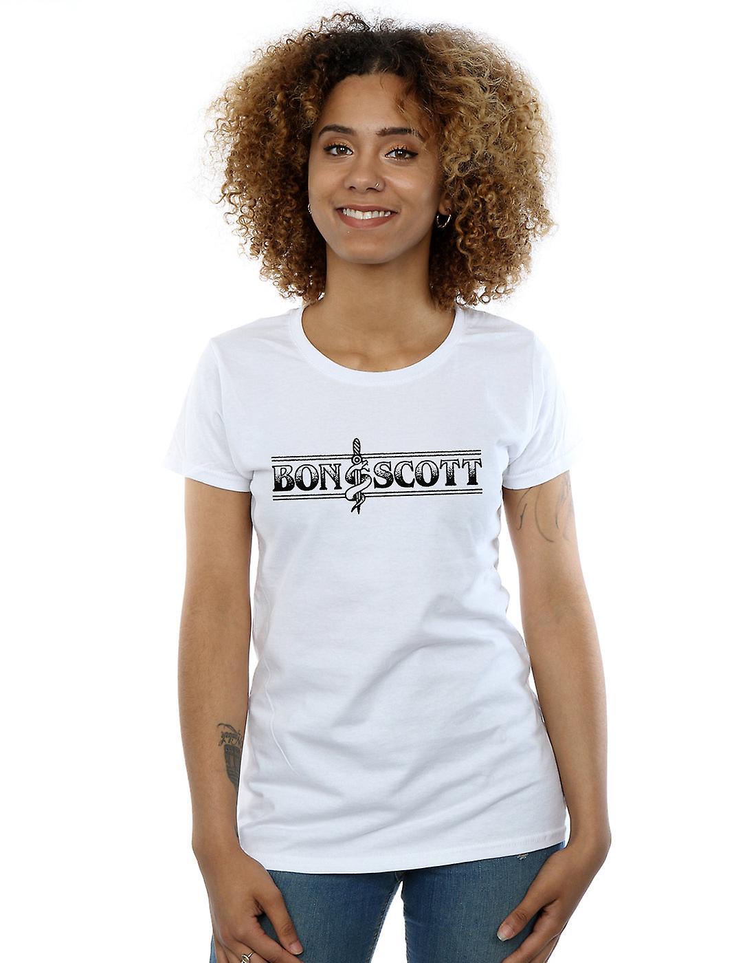 Absolute Cult Bon Scott Women's Bemguit Grime T-Shirt White Large