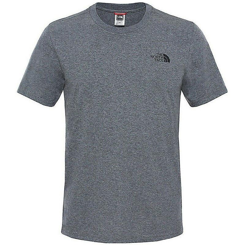 The North Face T-shirt Mens Logo Short Sleeved Tee Cotton Cr Grey L