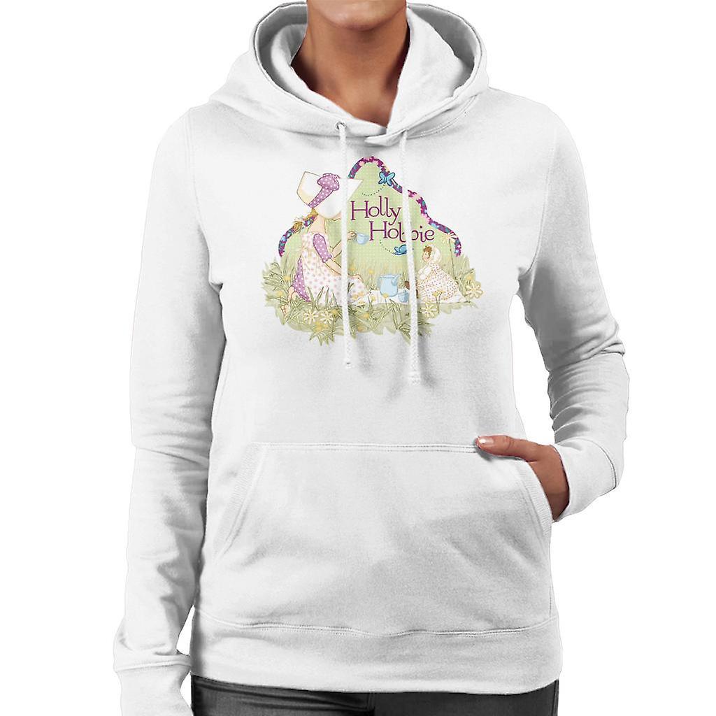 Holly Hobbie Tea Party Women's Hooded Sweatshirt White Small