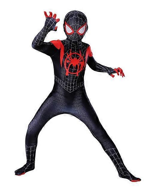 Duqi Miles Morales Far From Home Cosplay Costume Zentai Spiderman Costume Superhero Bodysuit Spandex Suit For Kids Custom Made 190