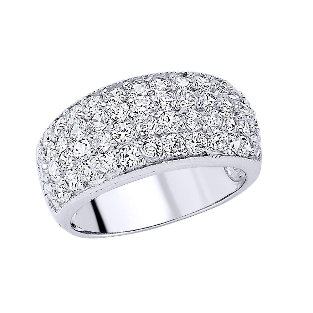 Silver CZ Pave Bombay Eternity Ring - GVR009