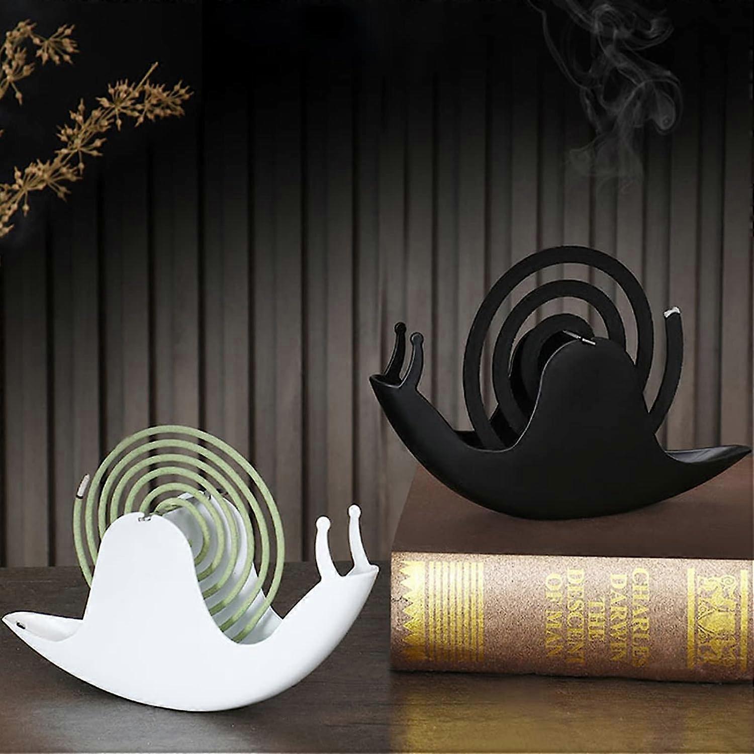 unbrand Snail Mosquito Coil Holder, Metal Mosquito Coil Holder Mosquito Coil Box Spiral Metal Incense Holder black