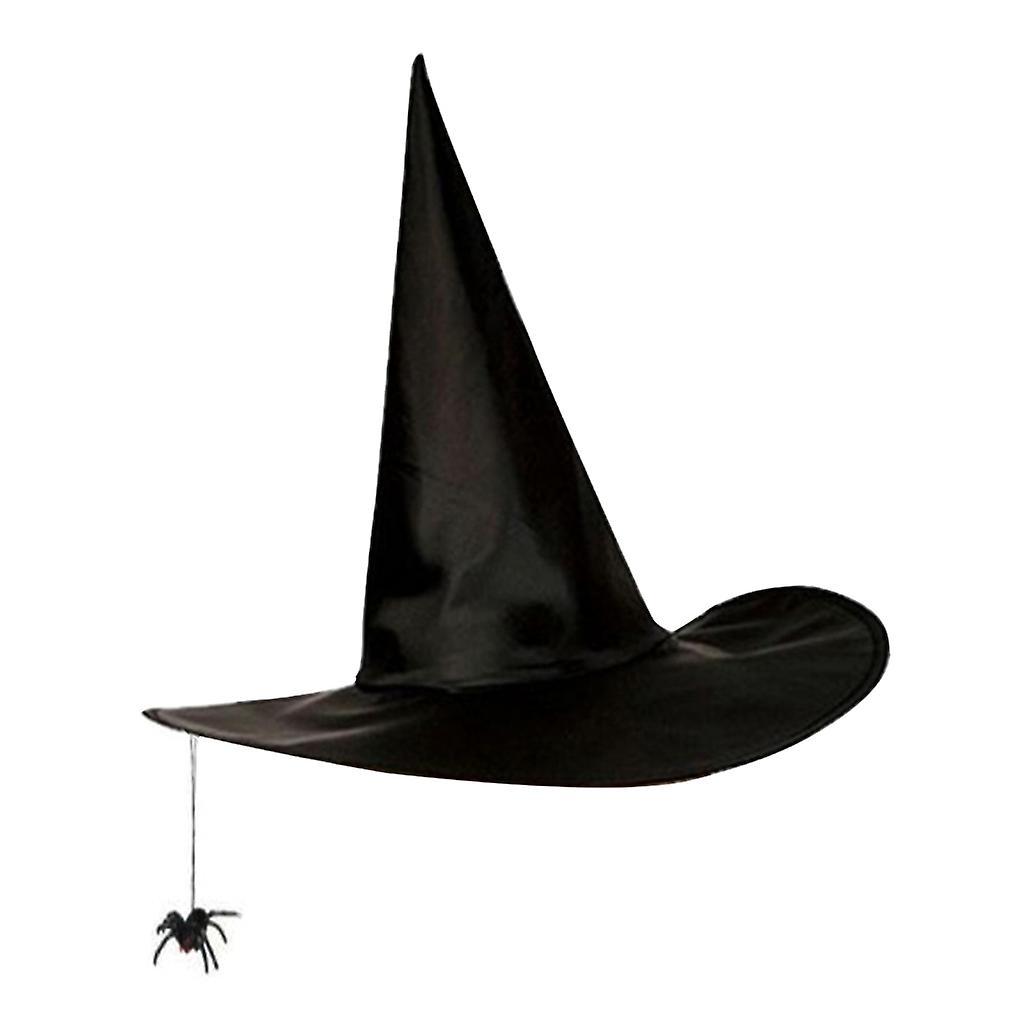 unbrand Wrinkled Witch Hat Costume For Women Men Teenagers For Halloween Party Black