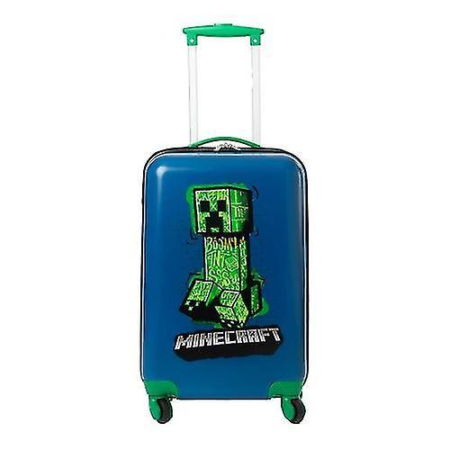 Minecraft 4 Wheeled Cabin Bag Navy Blue/Green One Size