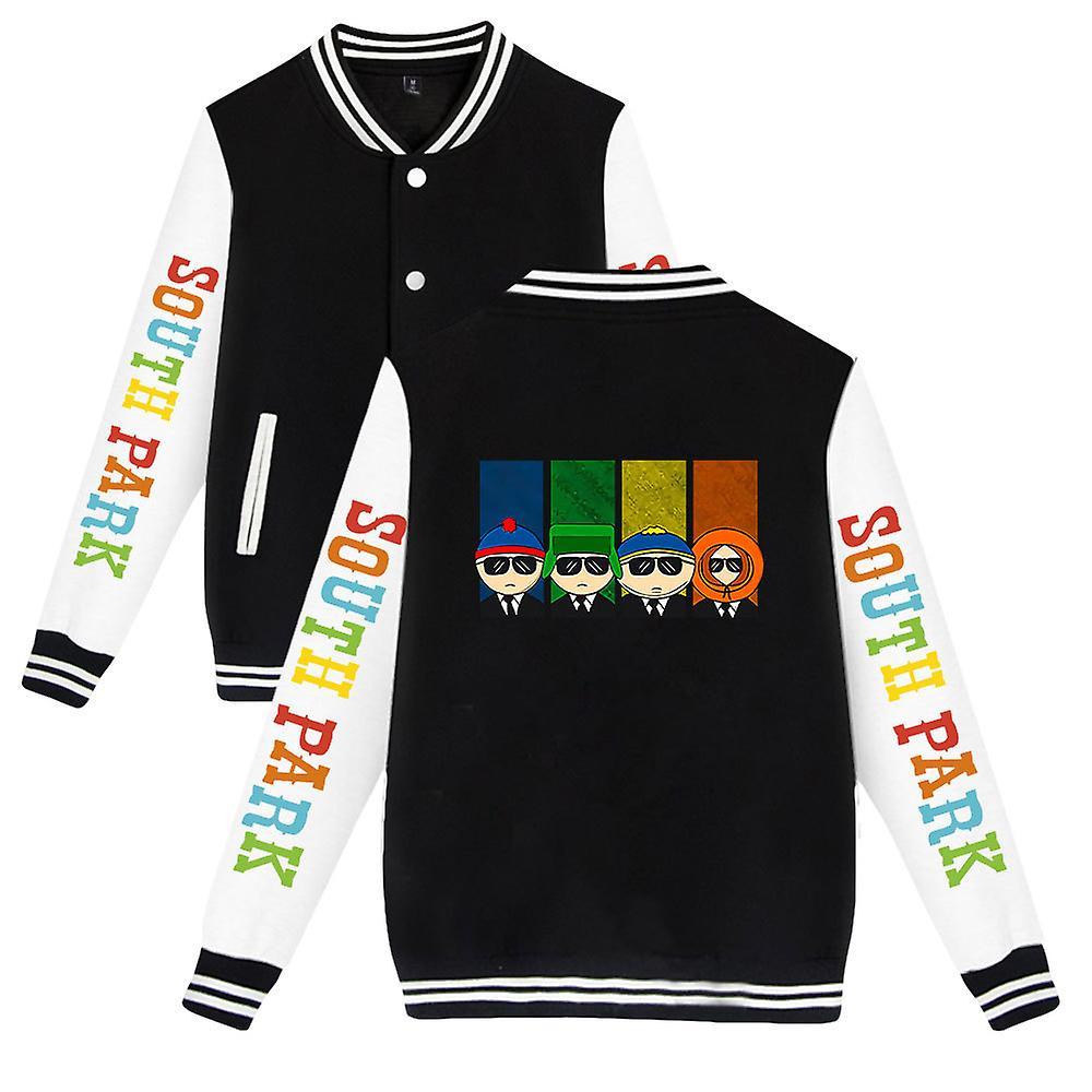 Jnnjv New South Park South Park Baseball Uniform Casual Loose Jacket For Men And Women BlackE M