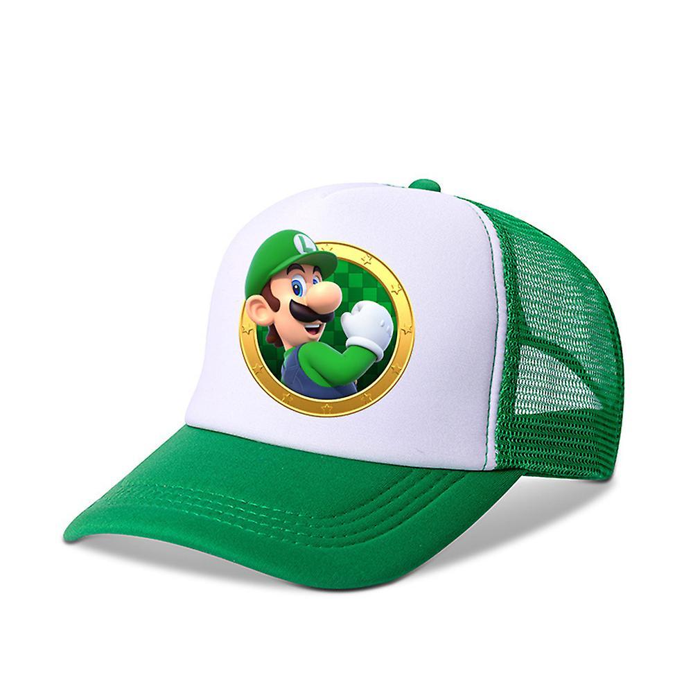 Mylight Super Mario Bros Baseball Cap Kids Boys Girls Adjustable Breathable Mesh Sun Hat Green