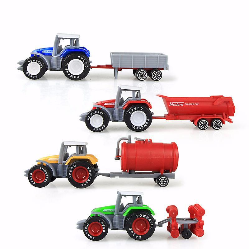 Kakanwo Farm Trailer Toys, 4 Tractor Heads Farm Toy Tractor Transportation, 4 Tractor Equipment Vehicles, Replacement Of Children Boys And Girls 3+...