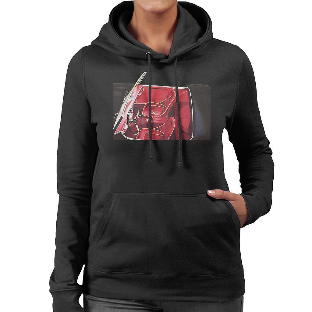 Austin Healey View Of Seats British Motor Heritage Women's Hooded Sweatshirt Black Medium