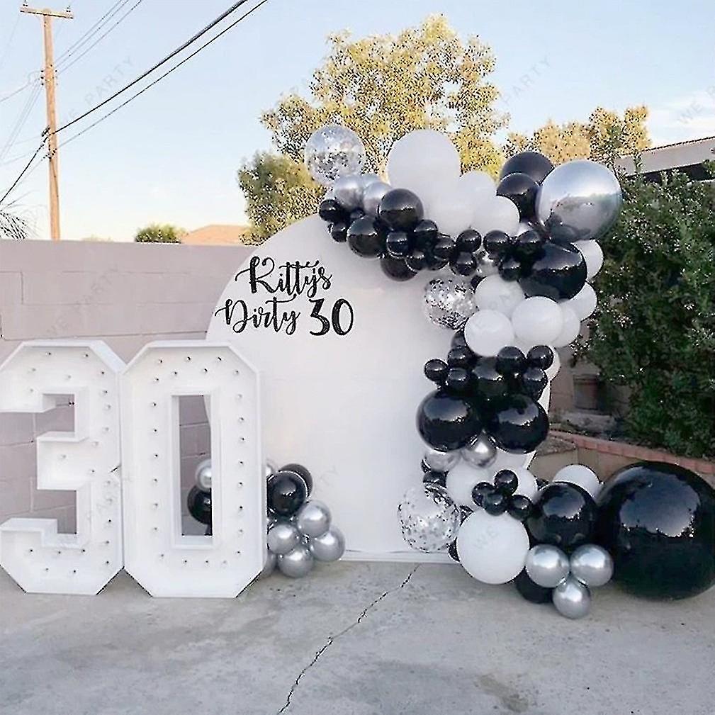 Lohill 99pcs White Black Balloon Arch Garland Kit Party Latex Confetti Balloons#d518090