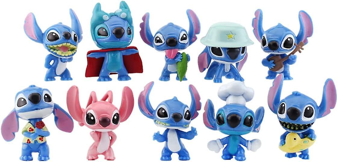 Baicccf 10 Pcs Lilo And Stitch Cake Topper Children's Birthday Party Cake Decoration Lilo And Stitch Theme Party Supplies