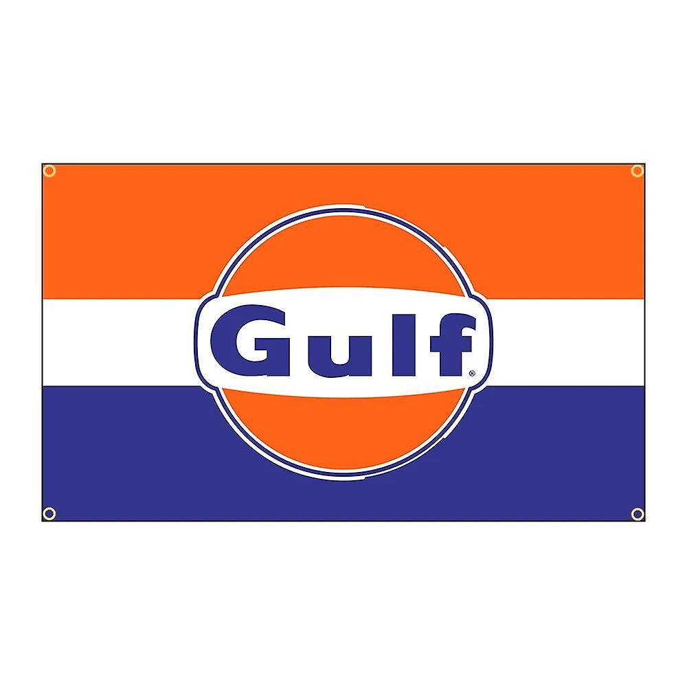 Scitoo 90x150cm Gulf Oil Flag Printed Racing Car Banner Decoration Flagcore 4 Holes In 4 Corners1 90 x 150cm