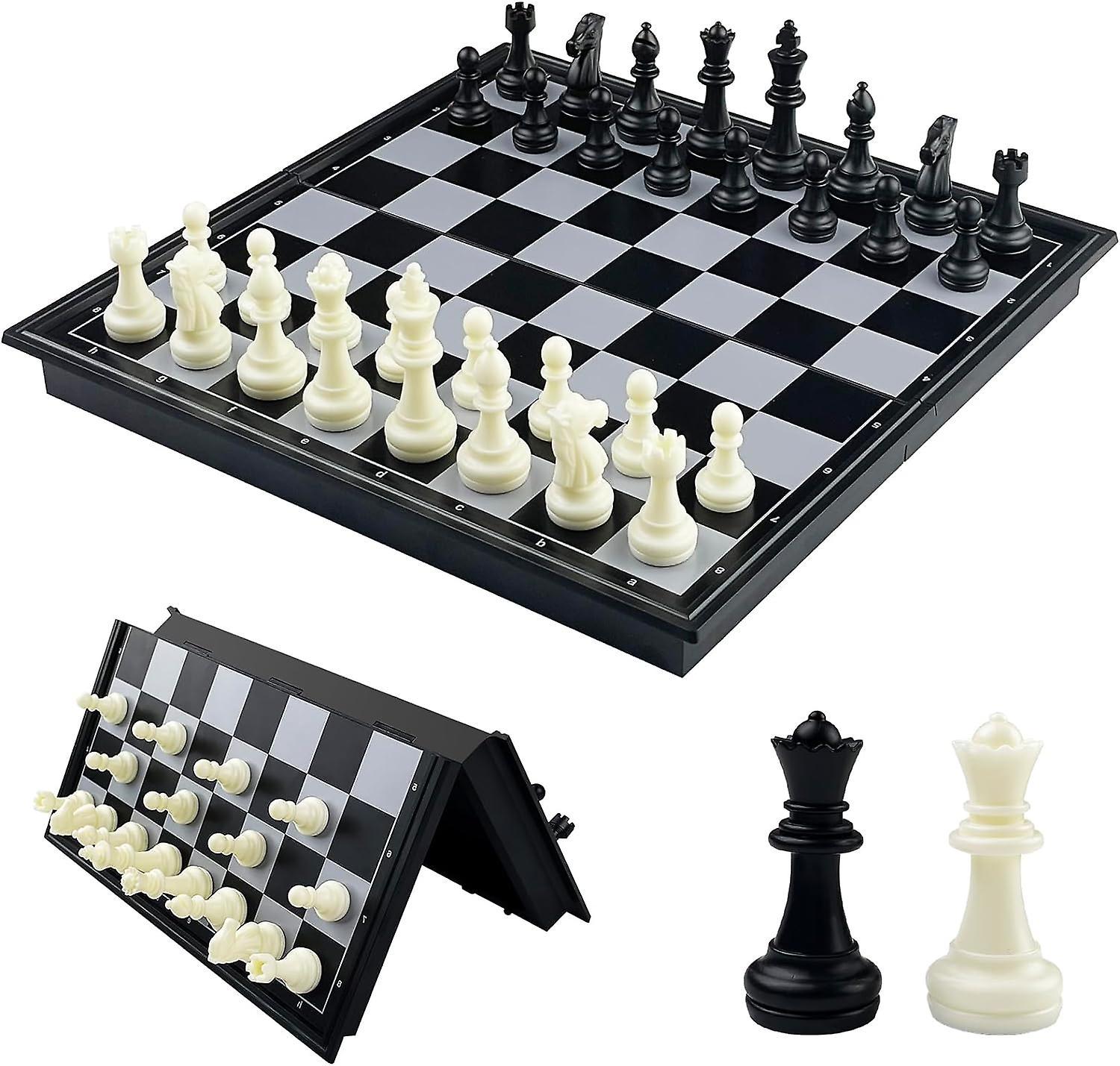 Dewenwils Echiquier Magnetique, Deluxe Pliable Jeux D'checs, Portable Chess Board Voyage, Echequier, Pieces Aimant, Echecier Pour Enfants Et Adulte...