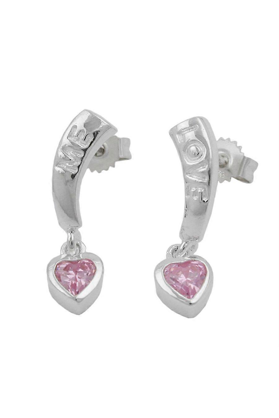 Gallay Earrings Love Zirconia-pink Silver 925 - Gl92903