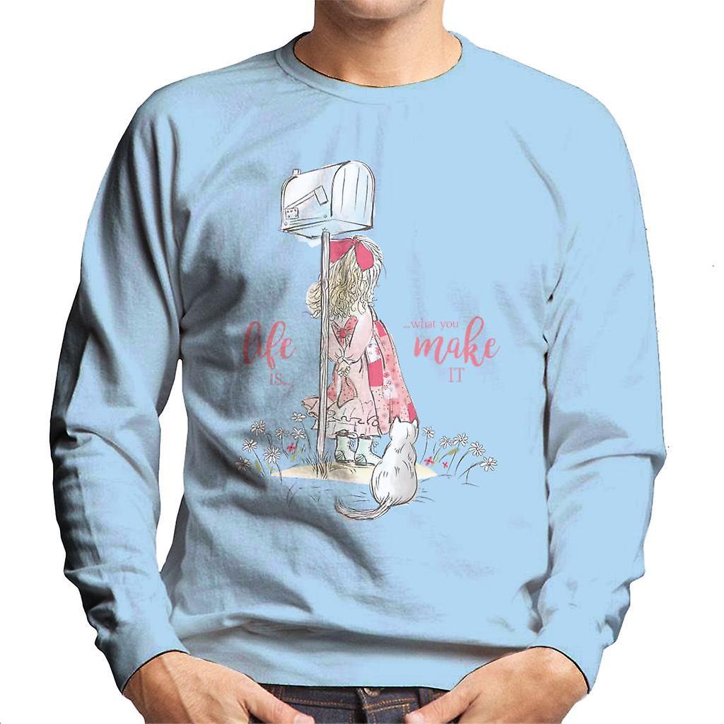 Holly Hobbie Life Is What You Make It Men's Sweatshirt Sky Blue XX-Large