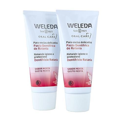 Toothpaste Sensitive Gums Weleda Oral Care 2 x 75 ml Para rhatany