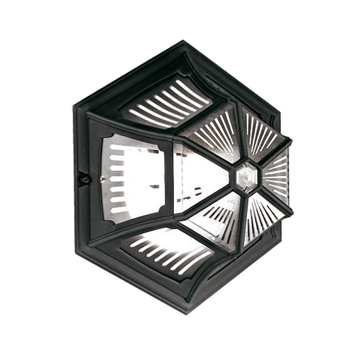 Parish 1 Light Outdoor Flush Ceiling Lantern Black IP44 E27