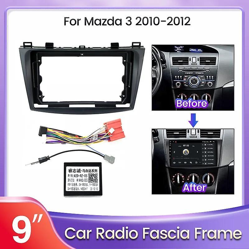 JIULUNET For Mazda 3 II For Mazda3 BL 2010 - 2012 Car Radio Dashboard Panel Frame Power Cord CANBUS