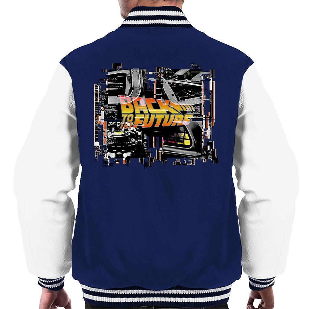 Back to the Future Delorean Montage Men's Varsity Jacket Navy/White Small