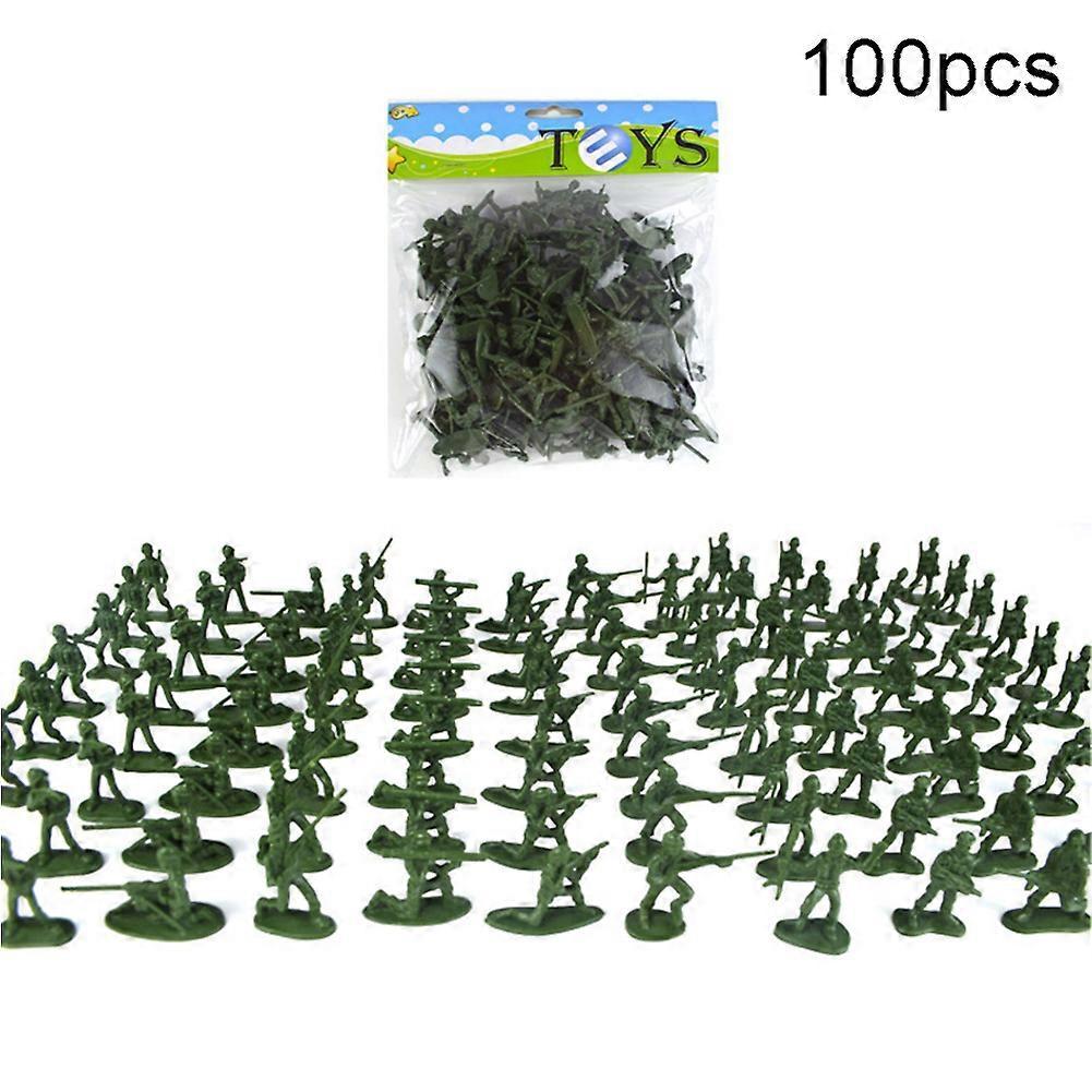 Sinknap 100Pcs Mini Classic Soldiers Figures Models Playset Desk Decor Kids Toy Gift Green