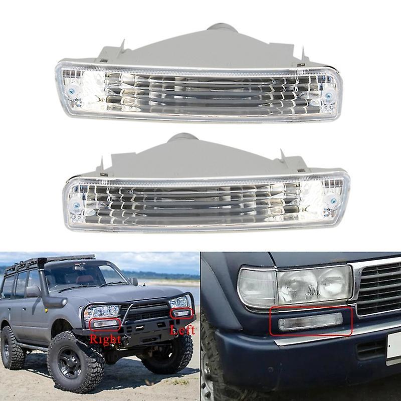 Kiikn 2Pcs Car Front Bumper Turn Signal Lamp for Toyota Land Cruiser 80 Series 1991-1998 LC80 FJ80 FZJ80 HDJ80 HZJ80 4500 4.5L