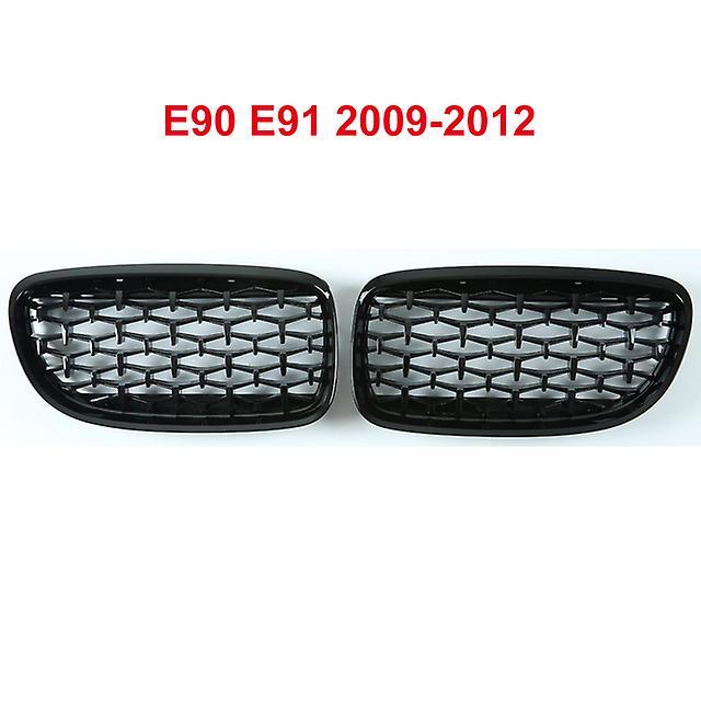 Auto Parts A Diamond Style Car Racing Grill For Bmw E90 E91 318i 320i 325i 3 Series 2005-2012 Front Kidney Replacement Grilles Gloss Black 09