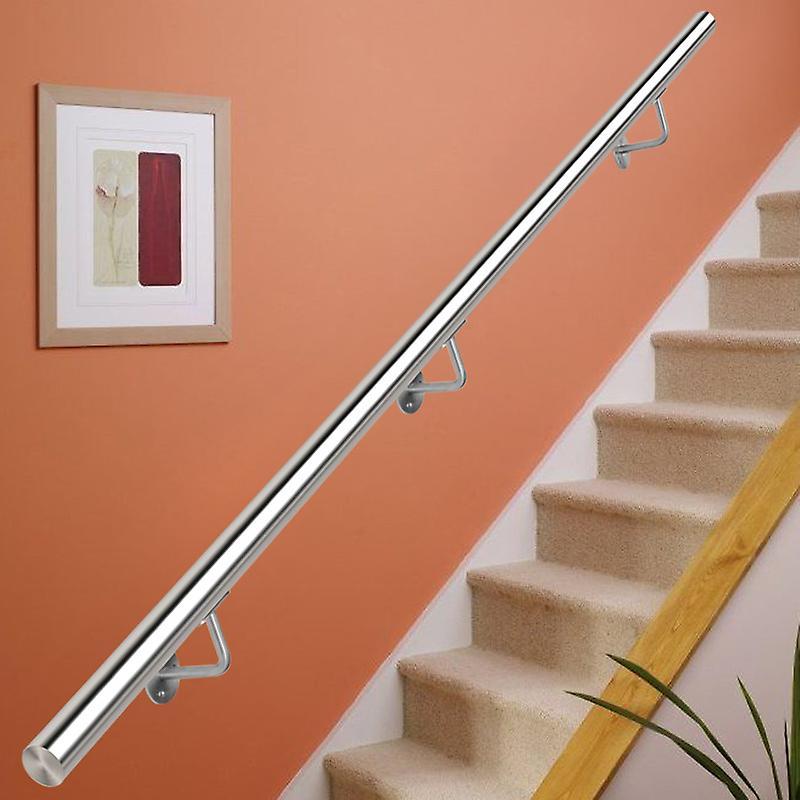 Living And Home Round Brushed Stainless Steel Stair Handrail 4m