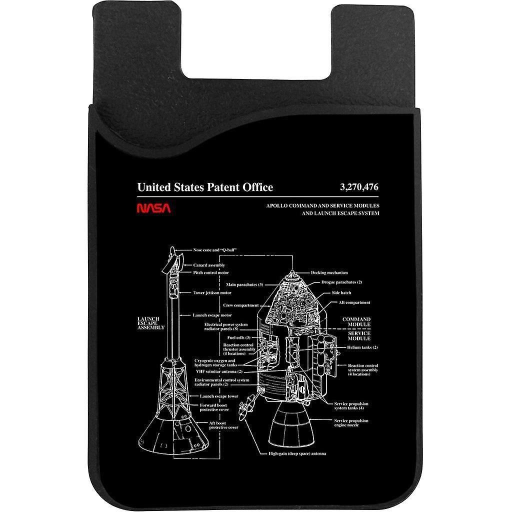 NASA Apollo CSM Escape System Blueprint Phone Card Holder Black 5.5cm x 8.5cm