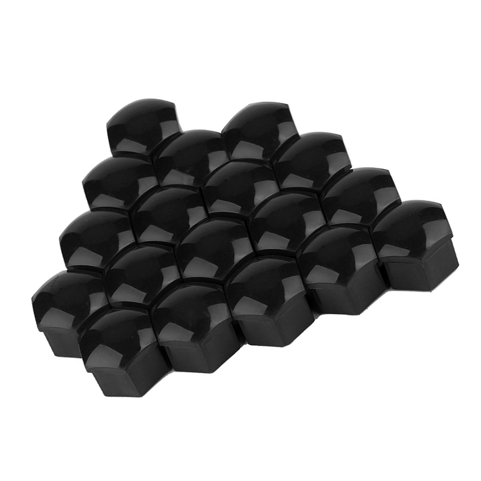 Aespa 20pcs 21mm Nut Car Wheel Auto Hub Screw Protection Anti theft Cover Cap Black