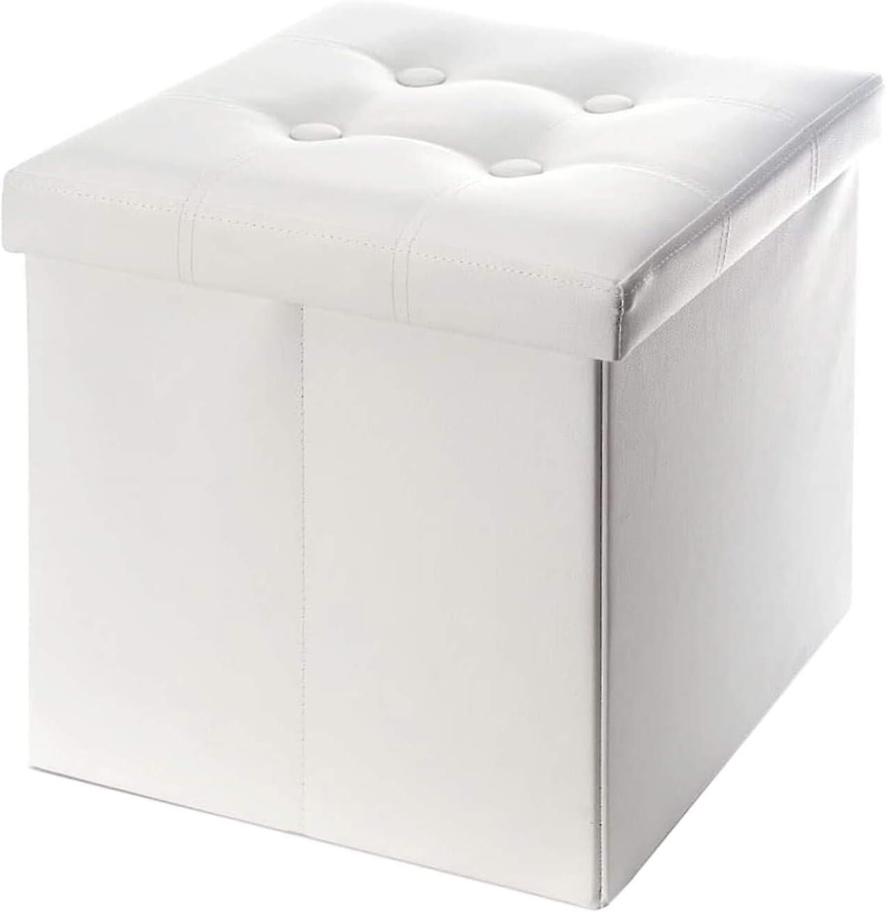 Mobili Rebecca Rebecca Furniture Puff Stool Baule Container White Design Modern 30x30x30