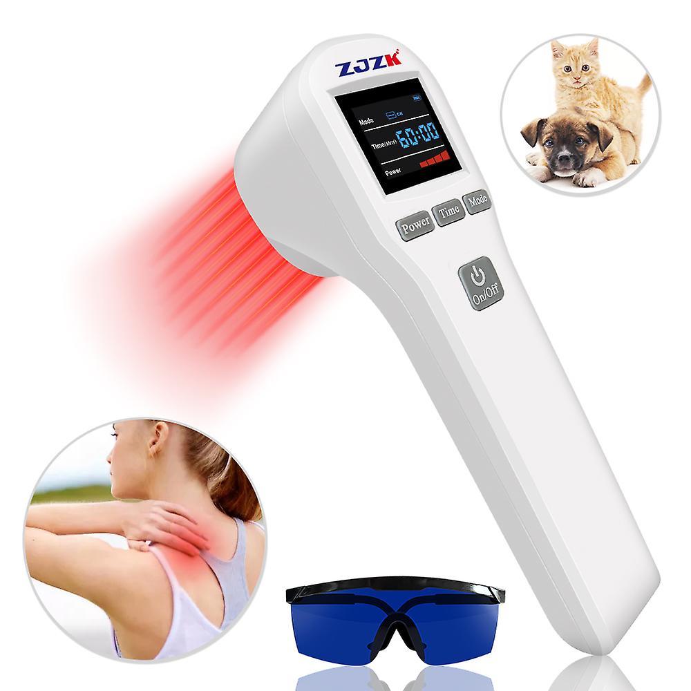 Loerss Zjzk Cure Laser Therapy Devices 20 Diodes Handheld Physiotherapy Devices 650nm 808nm For Knee Joint Back Shoulder Pain Relief White