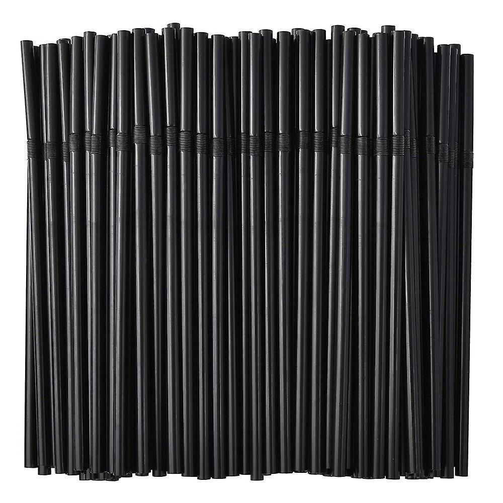 Syhmy 100 Adjustable Straws Black Boba Bubble Tea Straws 5pcs