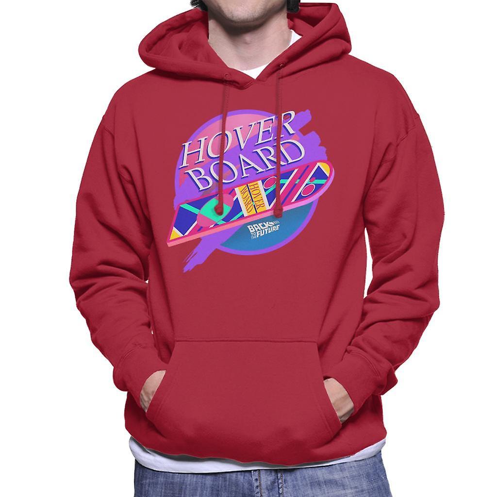 Back to the Future Marty Mcflys Vaporwave Hoverboard Men's Hooded Sweatshirt Cherry Red X-Large