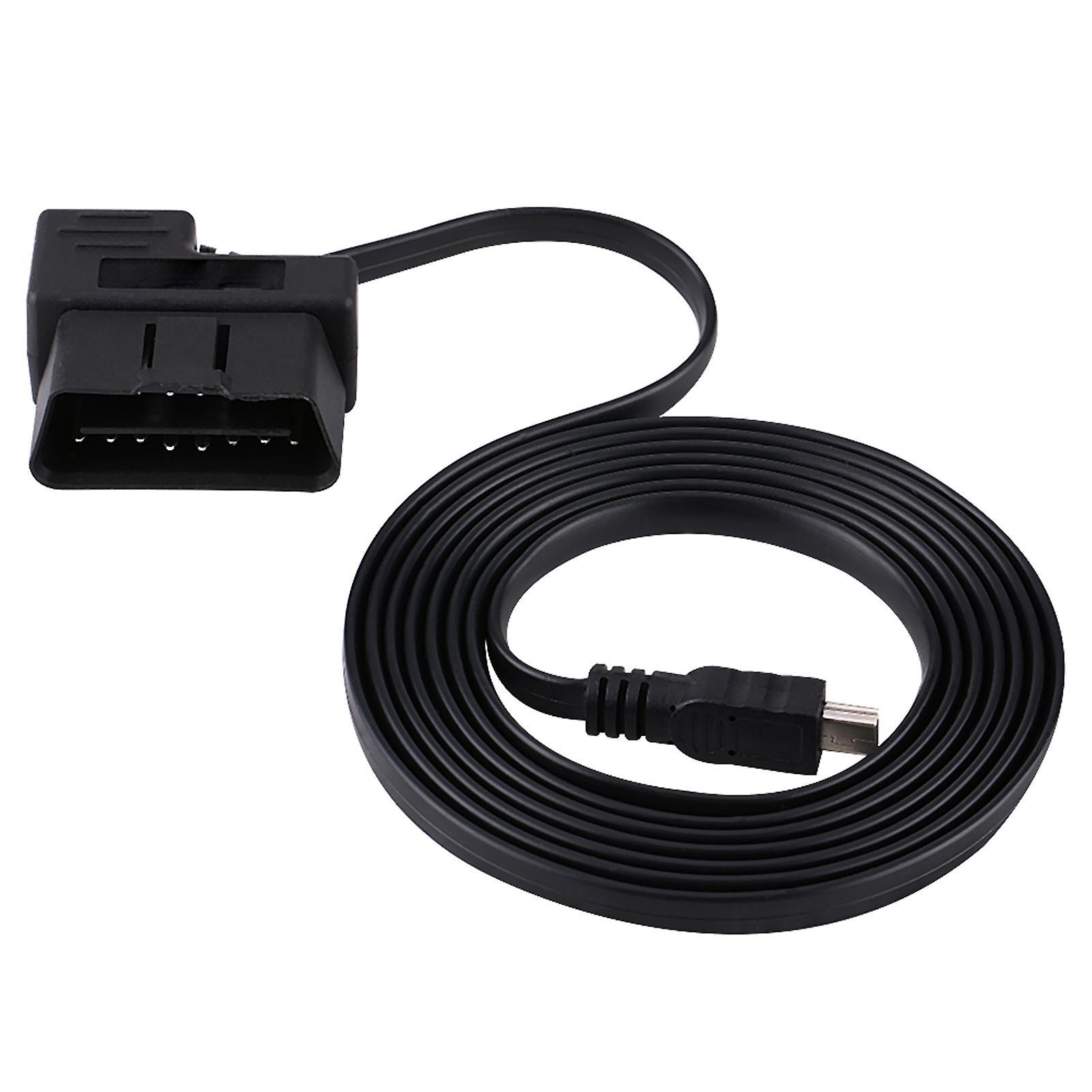 Gift 180cm Car OBDII OBD2 EOBD 16pin Diagnostic Extension Adapter to Mini USB Cable