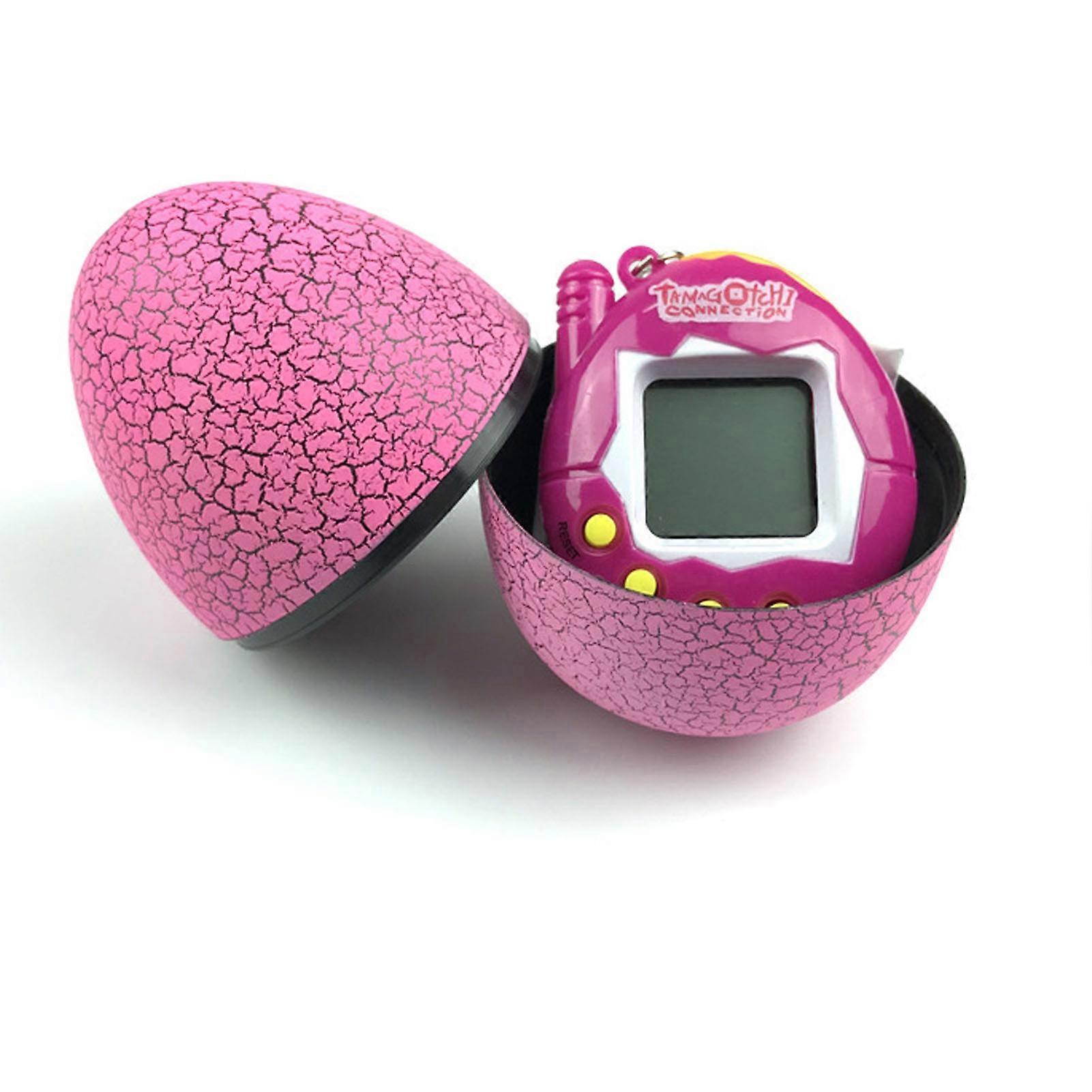 Unbrand Electronic Pet Children Portable Funny Virtual Digital Pet Game Machine with Egg Shaped Case Pink