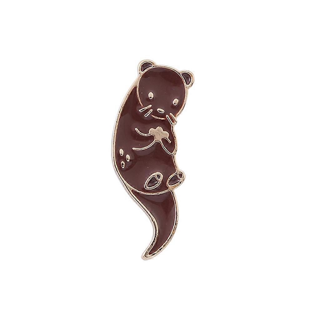 unbrand Otters Enamel Pin Brooch Accessories Bag Mother Kid Jewelry Gift for Friend A