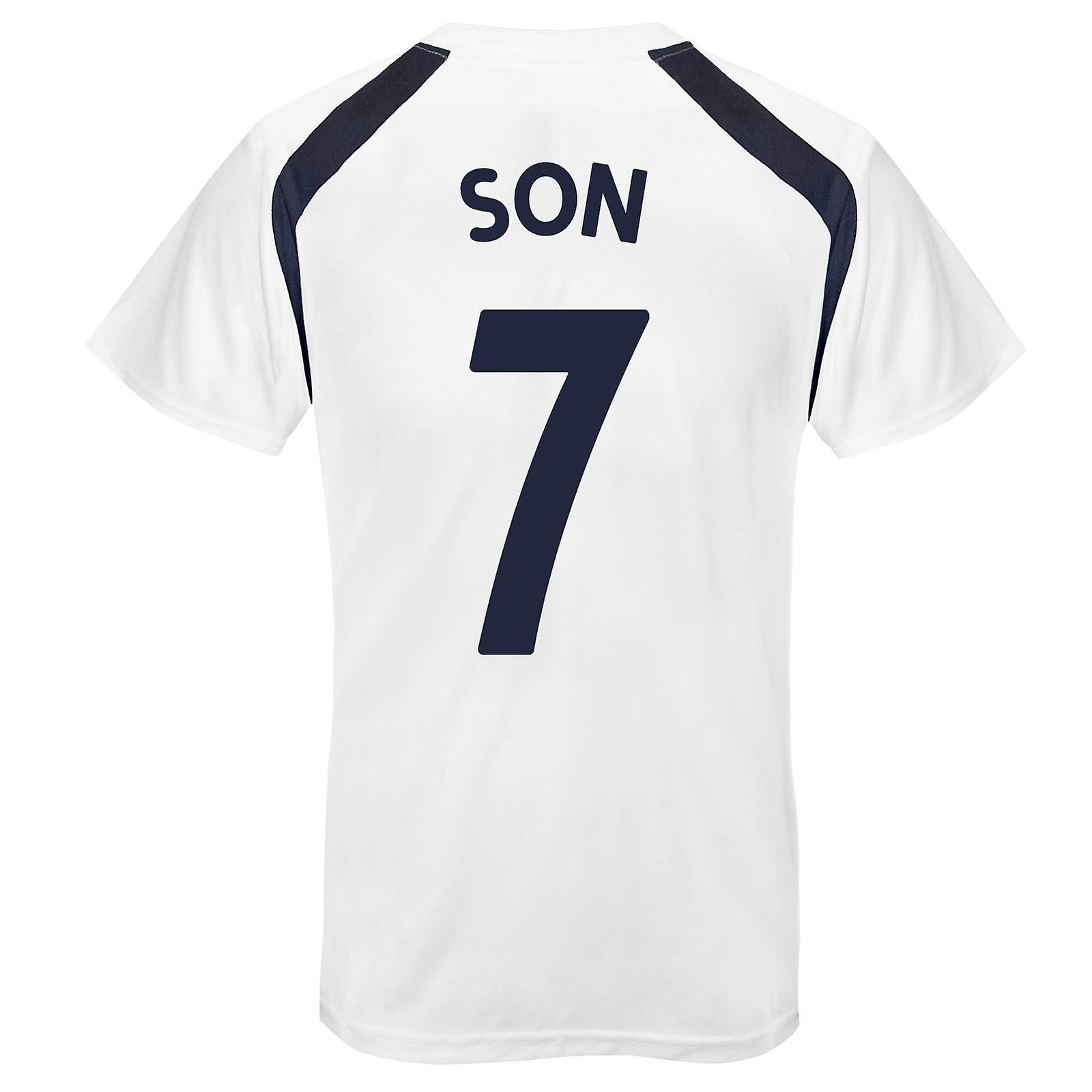 Tottenham Hotspur FC Tottenham Hotspur Boys T-Shirt Poly Training Kit OFFICIAL Football Gift White Son 7 6-7 Years