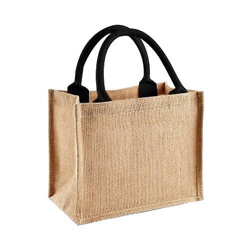 Westford Mill Jute Mini Gift Bag (6 Litres) Natural/Fuchsia One Size