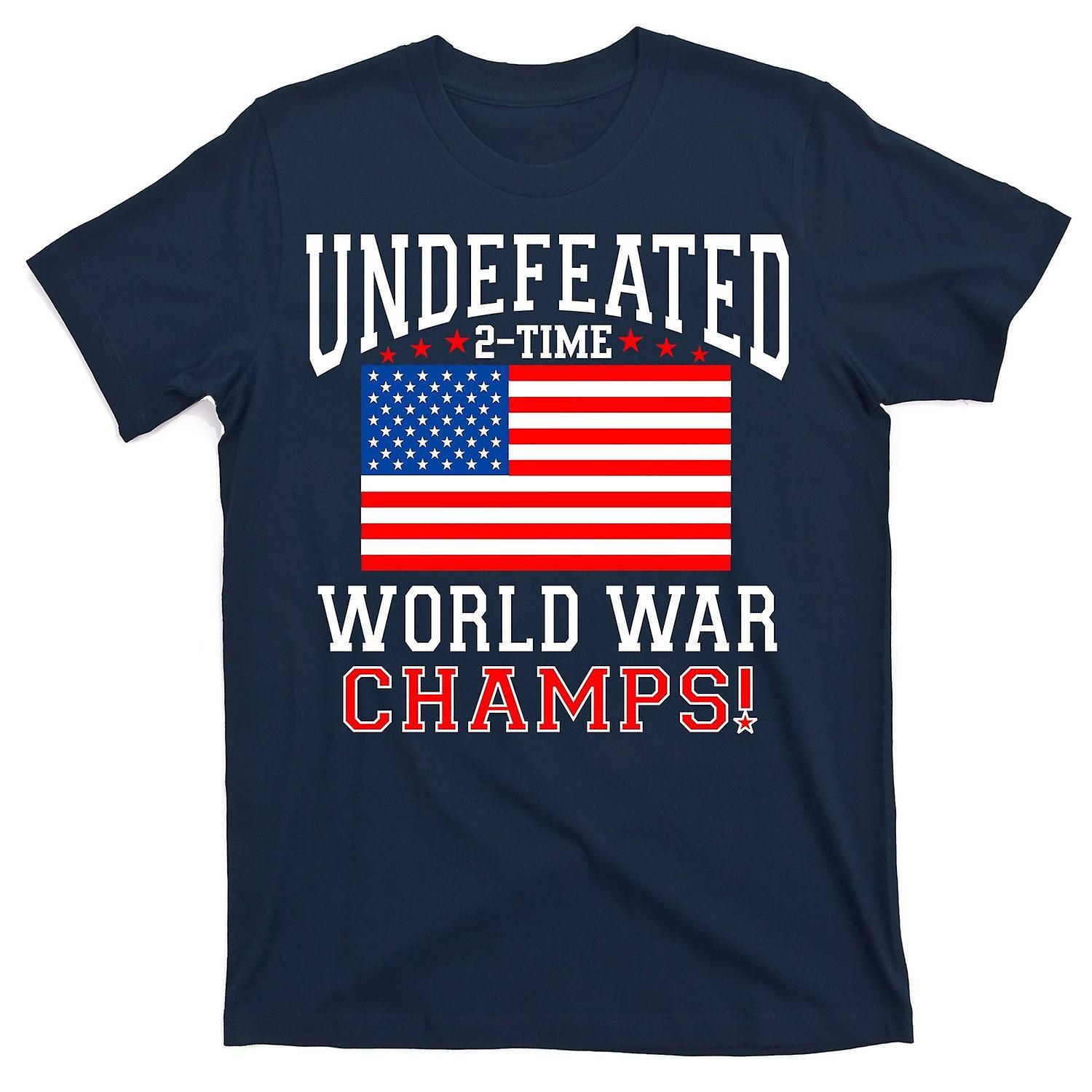 Gildan Undefeated 2-Time World War Champs T-Shirt L