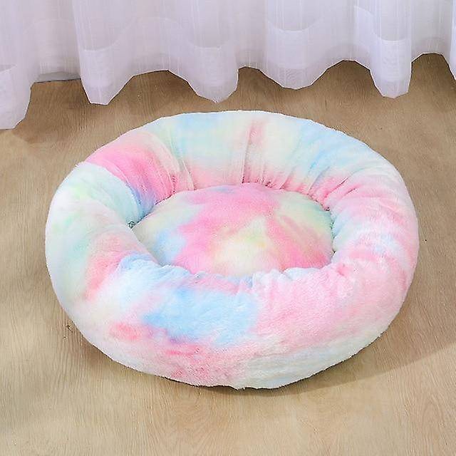 Slowmoose Super Soft Fluffy Comfortable Bed For Large Dog / Cat Rainbow pink M-60cm