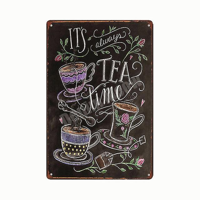 Slowmoose Hot Cocoa Sweet Tea Time Vintage Metal Tin Signs For Wall Art Painting - Wall 20x30cm / W