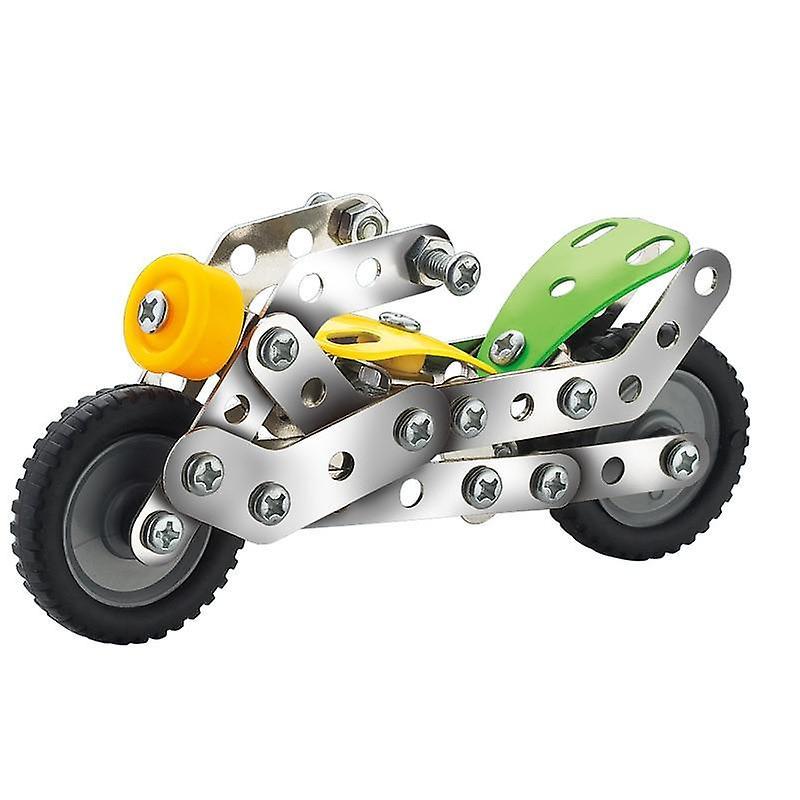 Slowmoose Children's Metal Motorcycle Building Blocks Set Assembling Metal Blocks Parts 6