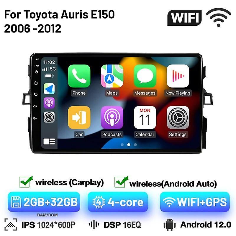 Redkid Autoradio 2din Android Wireless Carplay Android Auto For Toyota Auris E150 2006-2012 8core Wifi Gps 4g Car Radio Multimedia Play 2 32GB Carplay