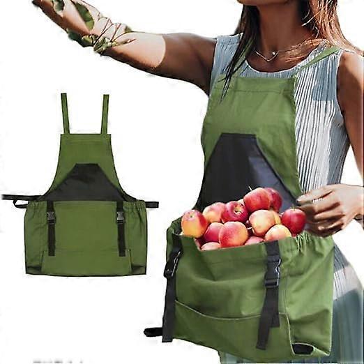 Aiducho FCOUIID Harvest Apple Picking Bag - Waterproof 600D Fruit Storage Apron Pouch for Outdoor Orchard, Farm, Garden, Heavy Duty green