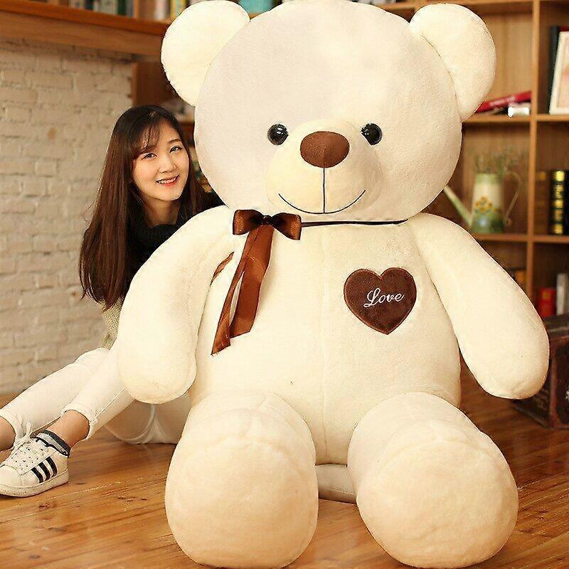 Unbrand 60/80/100/120/140cm Giant Teddy Bear Plush Toys Soft Teddy Bear Stuffed Doll Big Human Size Teddy White 60cm