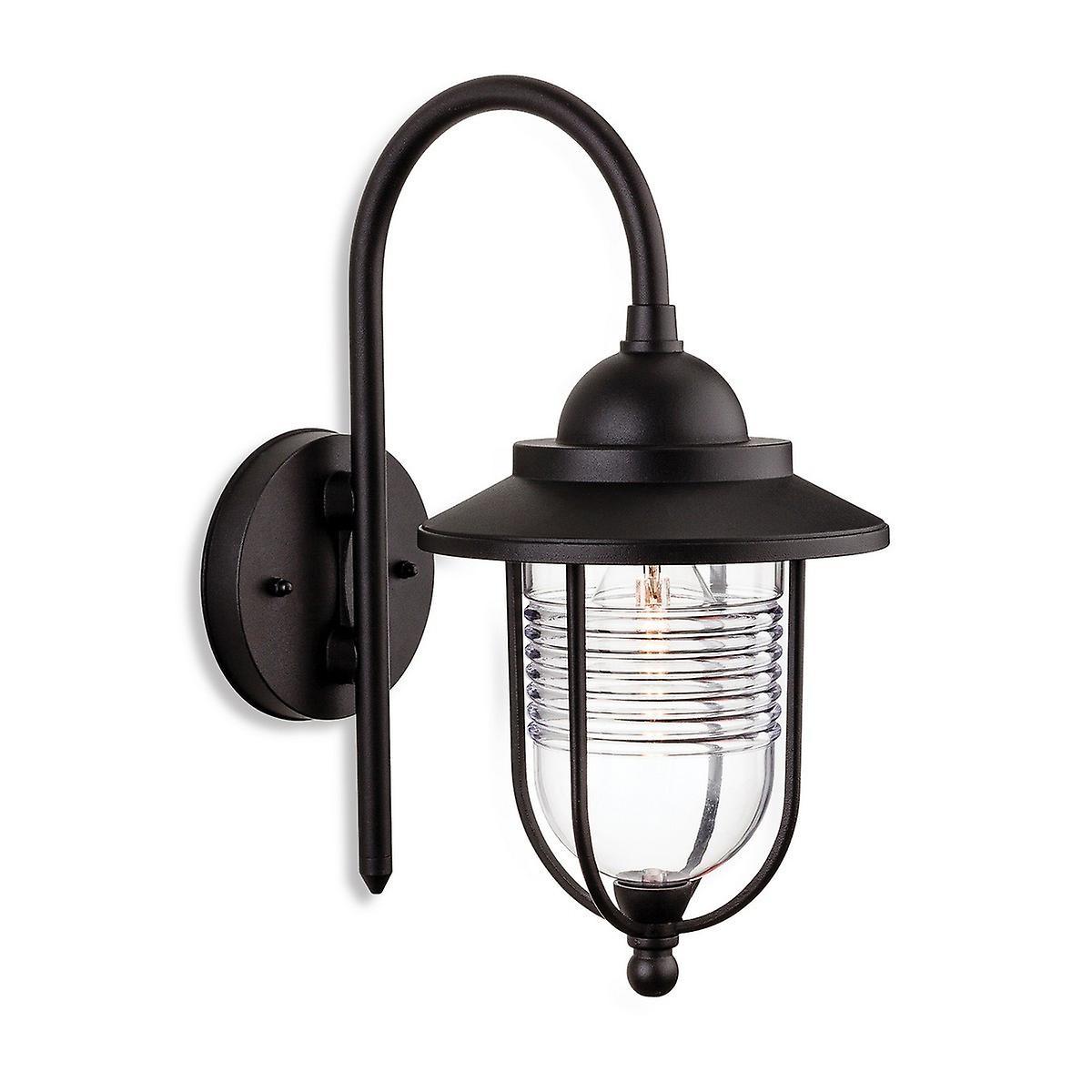 Oregon 1 Light Outdoor Wall Lantern Black IP44 E27