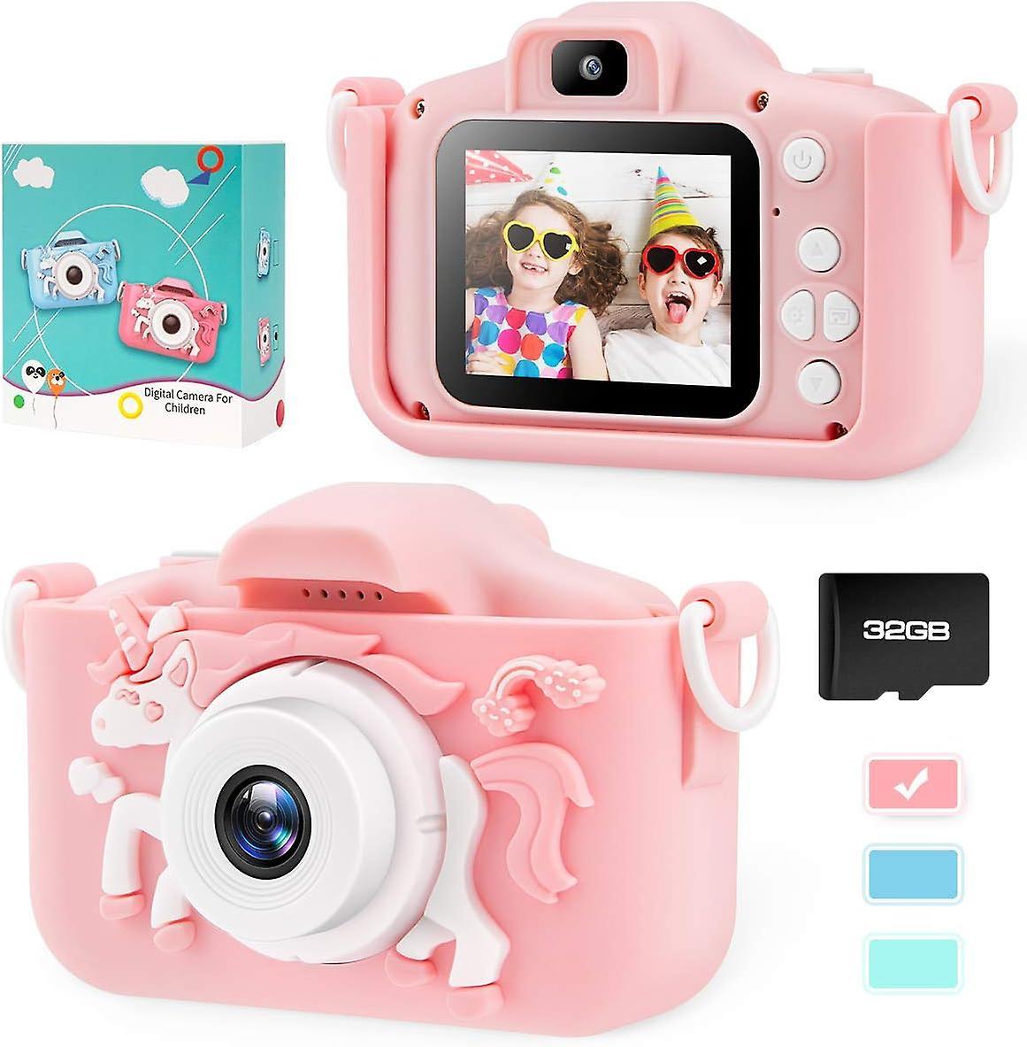 Oski Unicorn Kids Camera for Girls Toddler - Mini Digital Camera Toys for 3 4 5 6 7 8 Years Old Children - Anti-Drop 20.0MP Selfie Dual Video Camco...