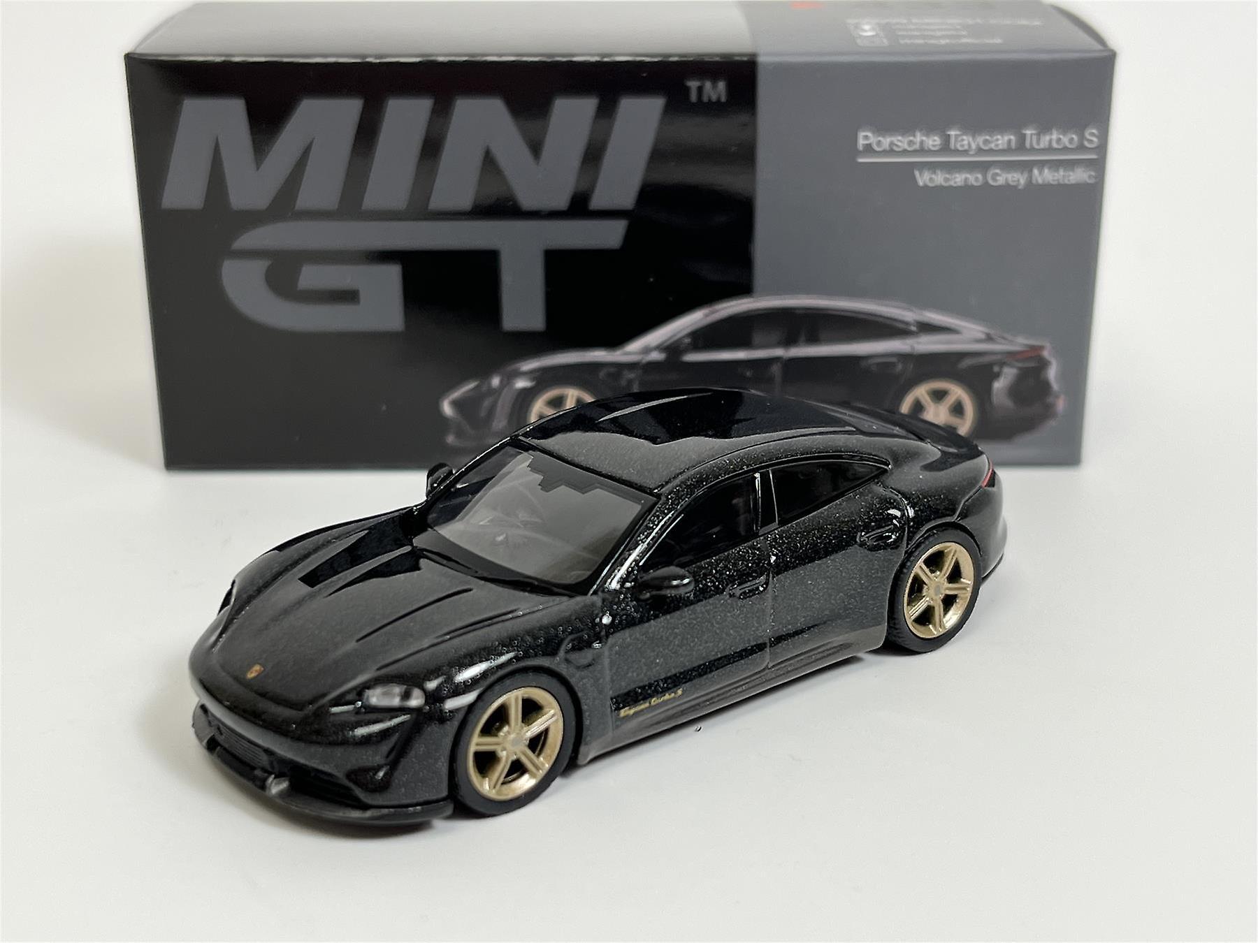 Porsche Taycan Turbo S Volcano Grey Metallic RHD 1:64 Scale Mini GT MGT00433R