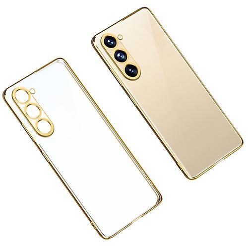 Unbrand For Samsung Galaxy S23 5g Sulada Shockproof Plating Tpu Transparent Mobile Phone Case Gold