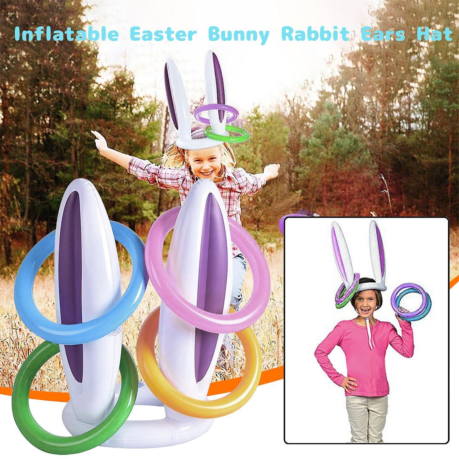 Baodan Inflatable Easter Rabbit Ear Hat and Ferrule Toy PP