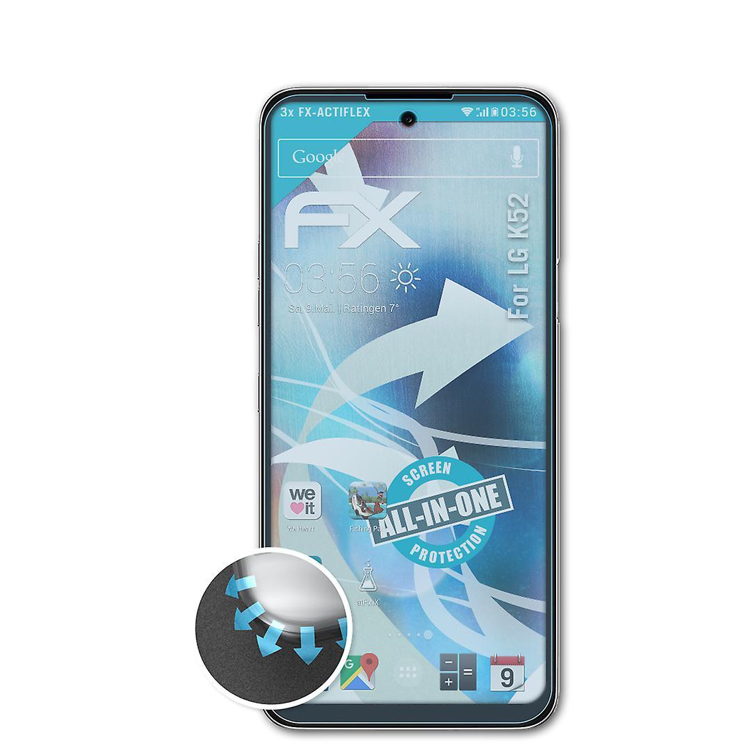 atFoliX 3x protective film compatible with LG K52 film clear &flexible 04 FX-ACTIFLEX